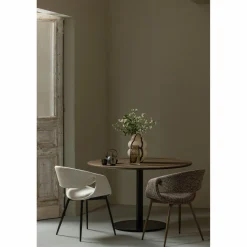 Eetkamerstoel Yossi Koperkleurig onderstel - Bruin - Loft24.nl