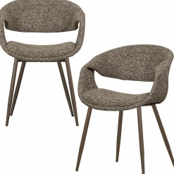 Eetkamerstoel Yossi Koperkleurig onderstel - Bruin - Loft24.nl