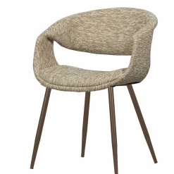 Eetkamerstoel Yossi Koperkleurig onderstel - Zand - Loft24.nl