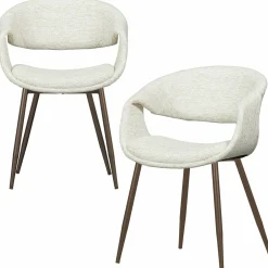 Eetkamerstoel Yossi Koperkleurig onderstel - Naturel - Loft24.nl