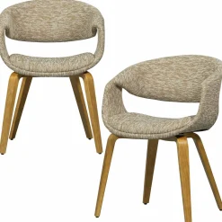 Eetkamerstoel Yossi Naturel houten onderstel - Zand - Loft24.nl