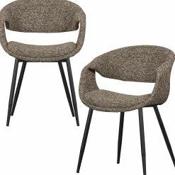 Eetkamerstoel Yossi Zwart onderstel - Bruin - Loft24.nl