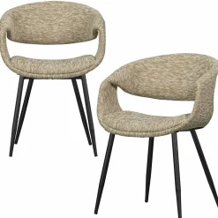 Eetkamerstoel Yossi Zwart onderstel - Zand - Loft24.nl