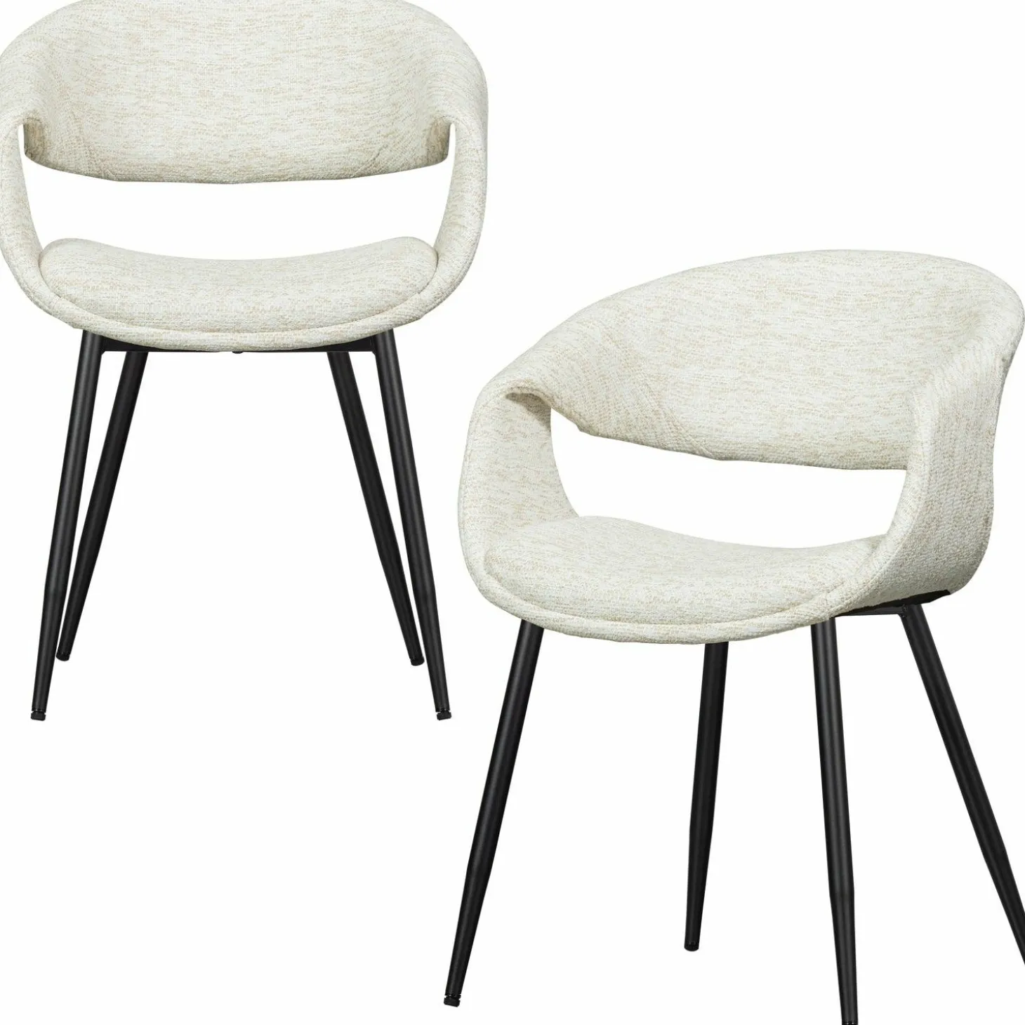 Eetkamerstoel Yossi Zwart onderstel - Naturel - Loft24.nl