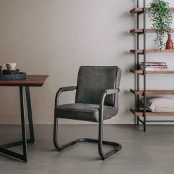 Eetkamerstoelstoel Volano met armleuning - Antraciet - Loft24.nl