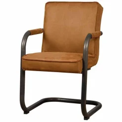 Eetkamerstoelstoel Volano met armleuning - Cognac - Loft24.nl