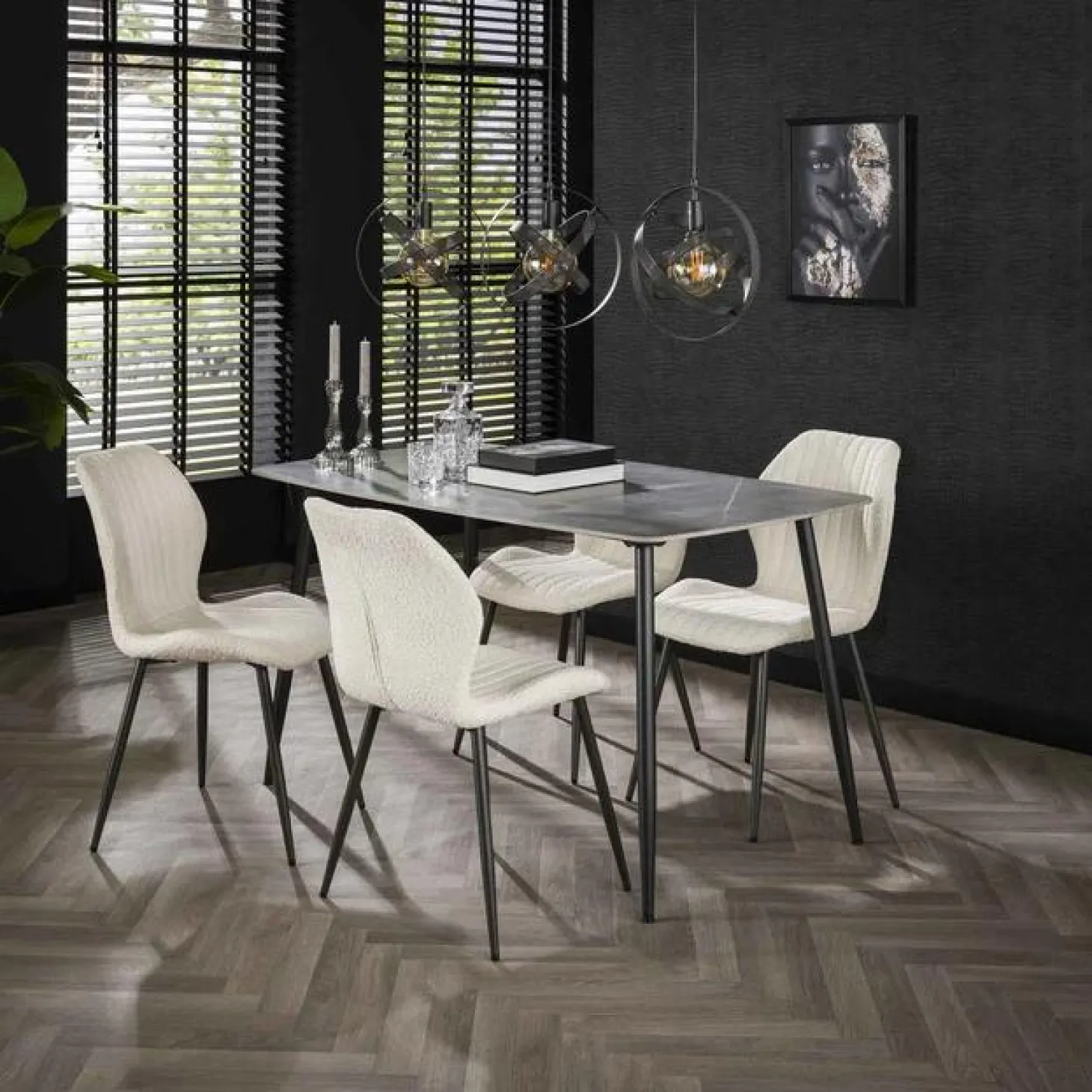 Eettafel Arek Keramiek 140cm - Grijs - Loft24.nl