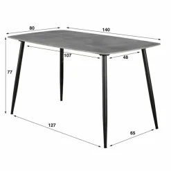 Eettafel Arek Keramiek 140cm - Grijs - Loft24.nl