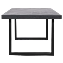 Eettafel Blax 200 x 100 cm eiken met metalen onderstel - Zwart - Loft24.nl