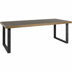 Eettafel Bloomville segrijn lederlook 200 x 100 cm - Zwart - Loft24.nl