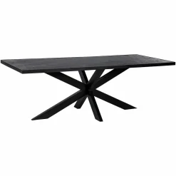 Eettafel Bourbon 230 x 100 cm steenfineer - Zwart - Loft24.nl