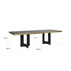 Eettafel Cambon 320 x 110 cm - Dark Coffee - Loft24.nl
