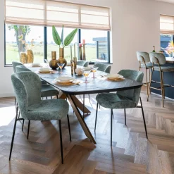 Eettafel Hayley eiken 280 x 110 cm - Zwart - Loft24.nl