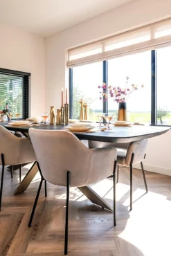 Eettafel Hayley eiken 280 x 110 cm - Zwart - Loft24.nl