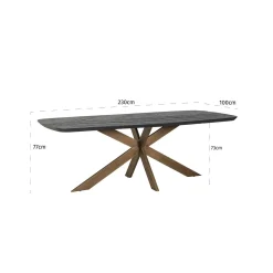 Eettafel Hayley eiken 280 x 110 cm - Zwart - Loft24.nl