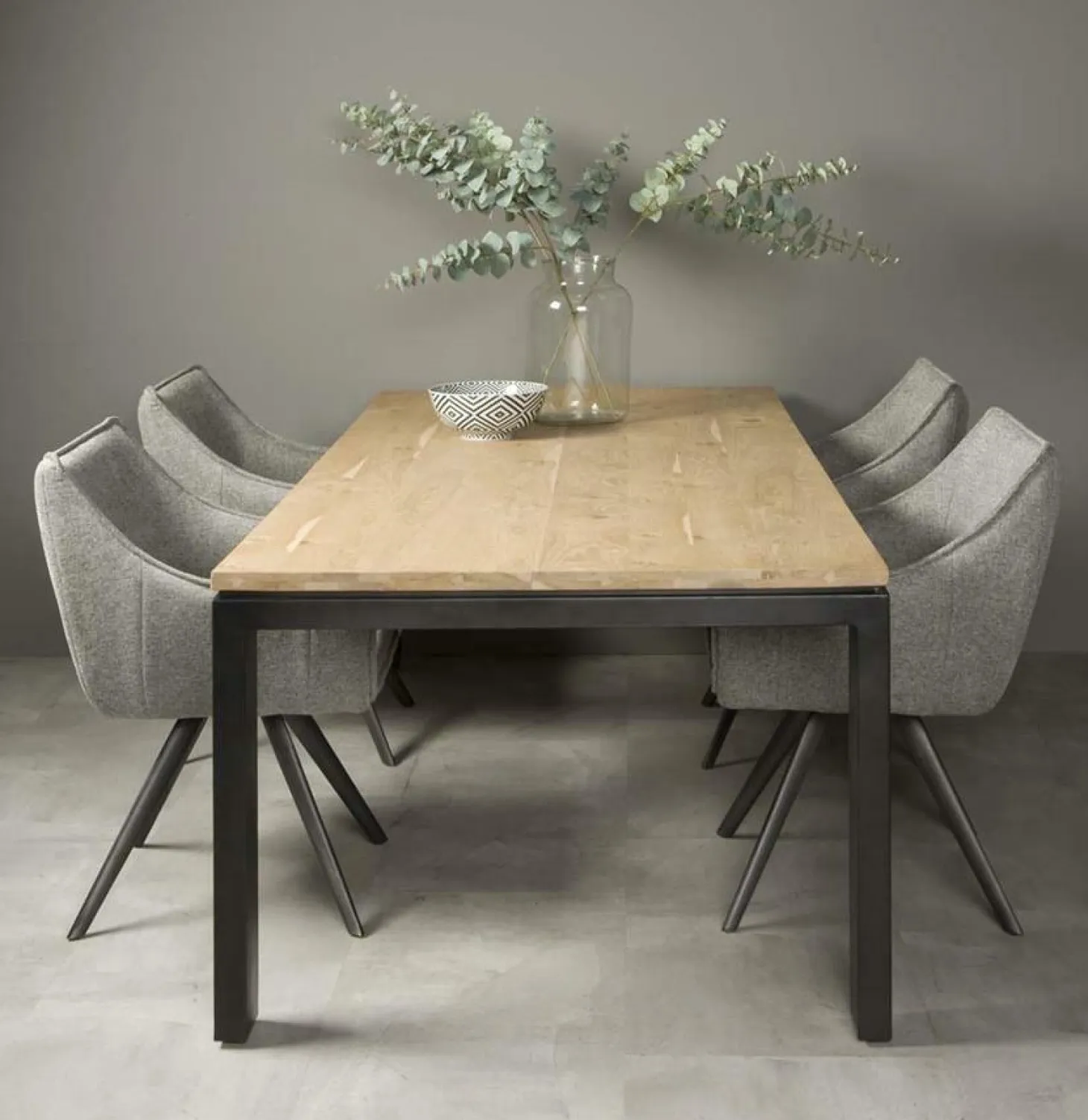 Eettafel Lido Eiken en Metaal - 160 cm - Loft24.nl