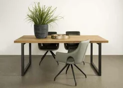 Eettafel Lucca Teak met metalen poten - 240 cm - Loft24.nl