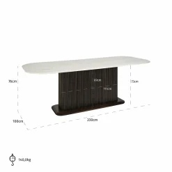 Eettafel Mayfield Marmer 230 x 100cm - Bruin - Loft24.nl