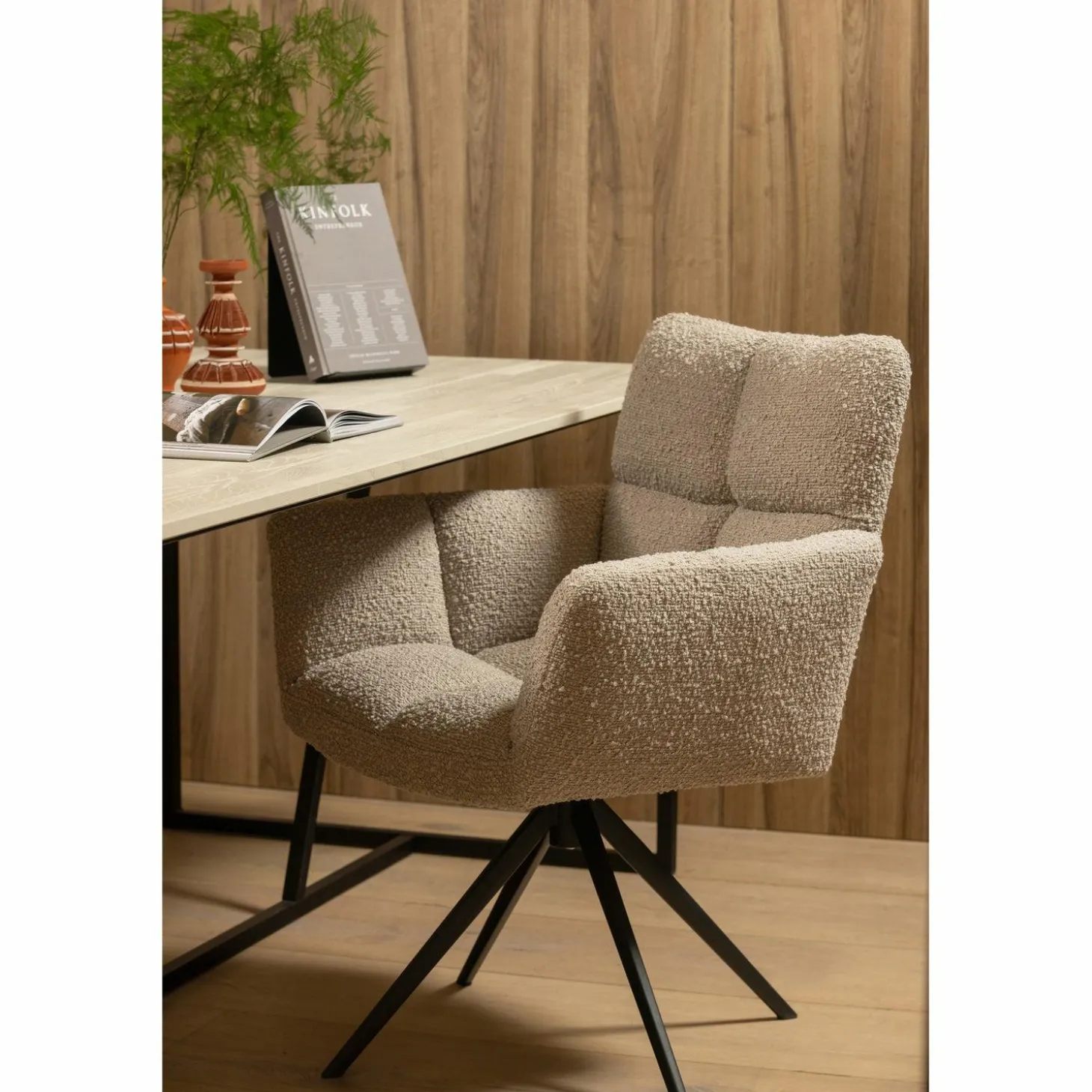 Eettafel Silas Essen, 220 x 90cm, kleur Dust - Loft24.nl