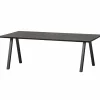 Eettafel Tablo Eiken, Met 2-standen poot, kleur Blacknight - 160 cm - Loft24.nl