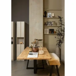 Eettafel Tablo Eikenhout, 240 x 100cm, kleur Naturel - Drenthe poot - Loft24.nl
