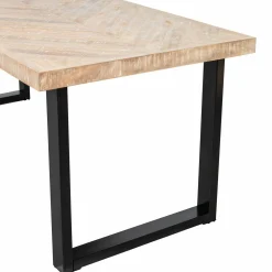 Eettafel Tablo Mangohout Visgraat, met U-poot - 180cm - Loft24.nl