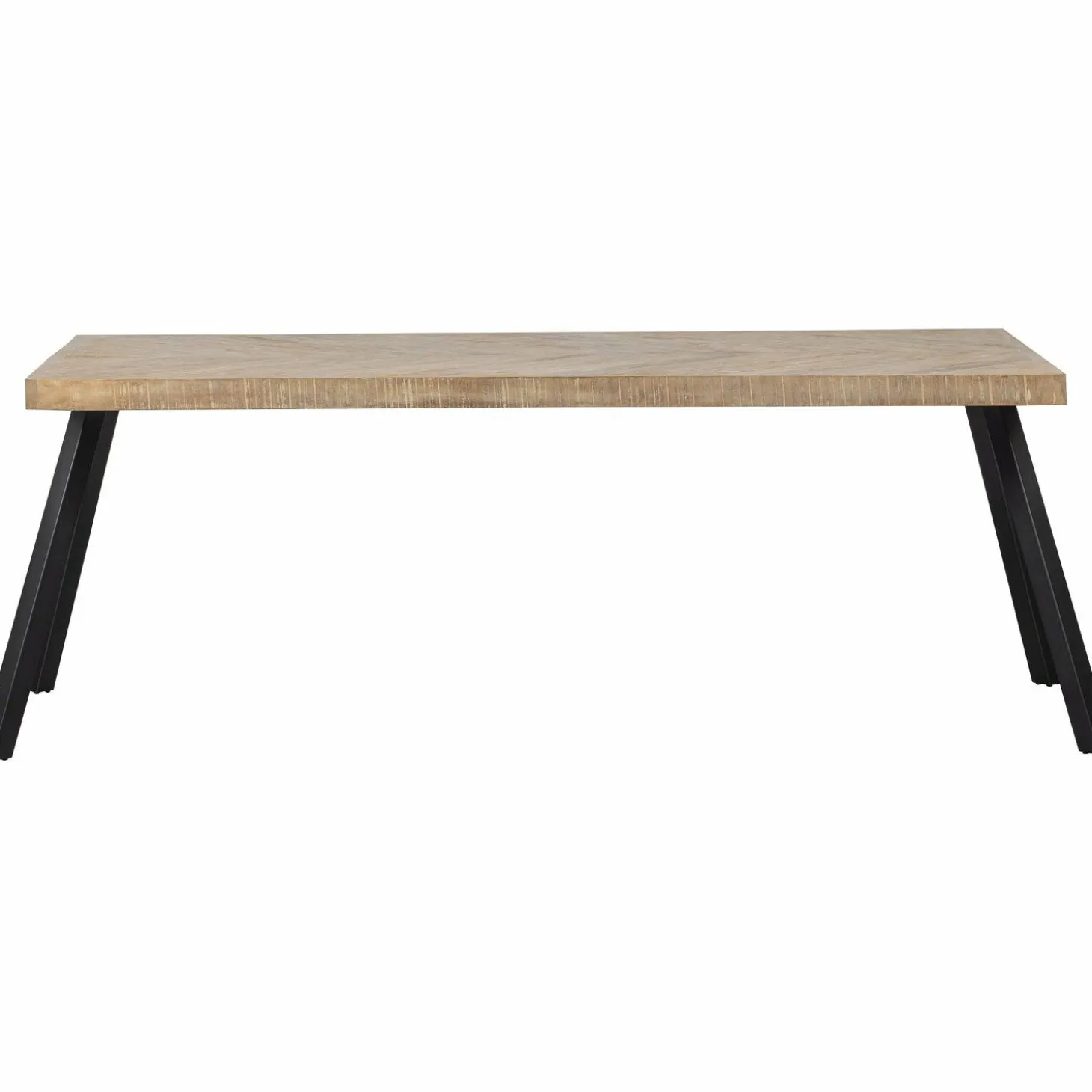 Eettafel Tablo Mangohout Visgraat, met 2-standen poot - 180cm - Loft24.nl