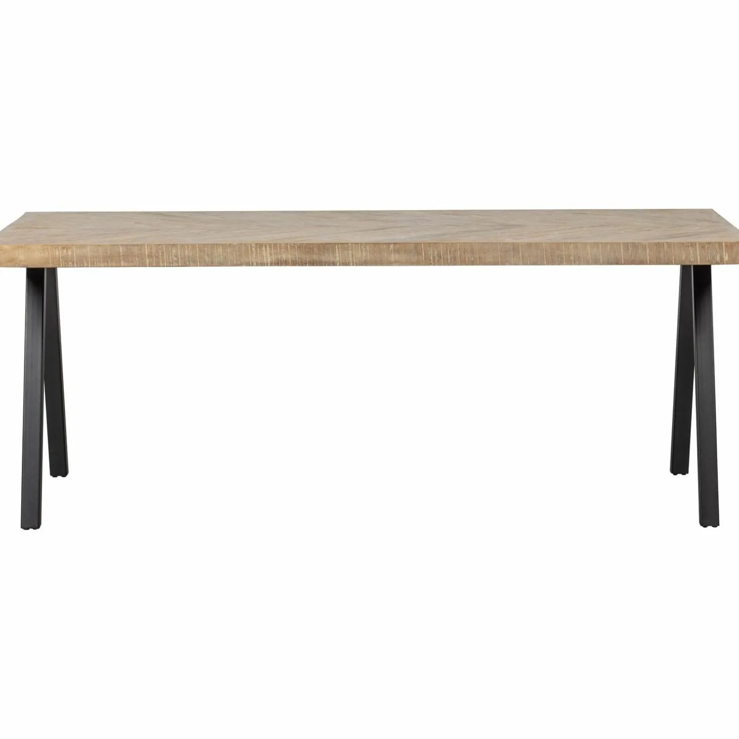 Eettafel Tablo Mangohout Visgraat, met 2-standen poot - 180cm - Loft24.nl