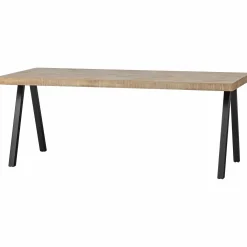 Eettafel Tablo Mangohout Visgraat, met 2-standen poot - 180cm - Loft24.nl