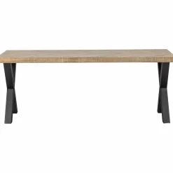 Eettafel Tablo Mangohout Visgraat, met X-poot - 180cm - Loft24.nl