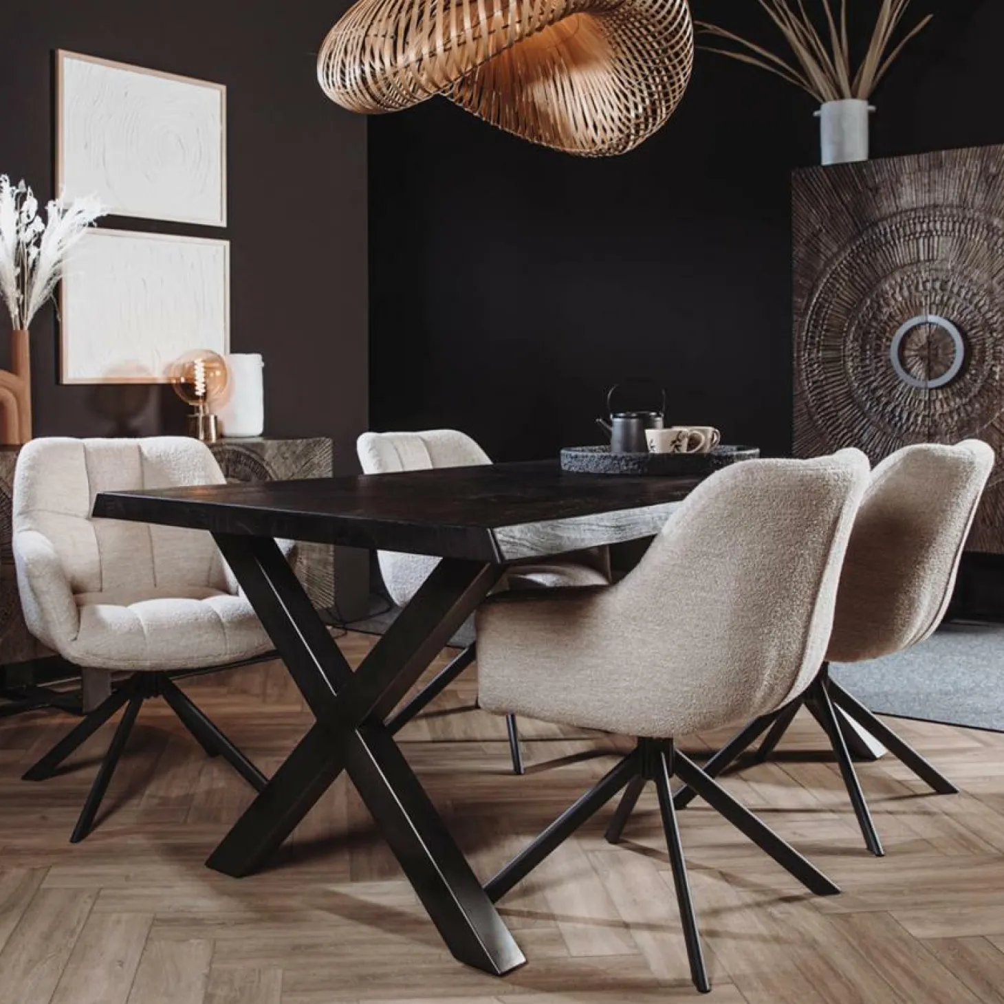 Eettafel Xara Zwart - 200 cm - Loft24.nl