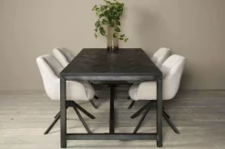 Eettafel Ziano Visgraat Zwart - 160 cm - Loft24.nl