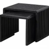 Exclusive Bijzettafel Willa Set van 2 stuks Teakhout Zwart - Loft24.nl