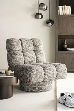 Fauteuil Fenna Geweven stof - Taupe - Loft24.nl