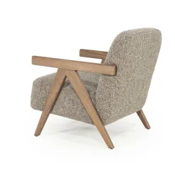 Fauteuil Francis Grove Bouclé - Taupe - Loft24.nl