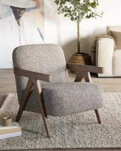 Fauteuil Francis Grove Bouclé - Taupe - Loft24.nl