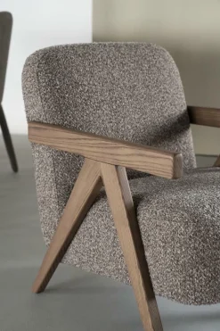 Fauteuil Francis Grove Bouclé - Taupe - Loft24.nl