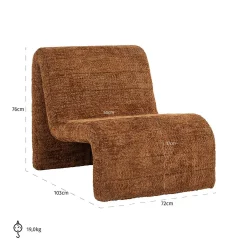 Fauteuil Kelly Chenille - Cinnamon - Loft24.nl