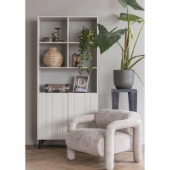 Fauteuil Lenny Structure Velvet - Zand - Loft24.nl