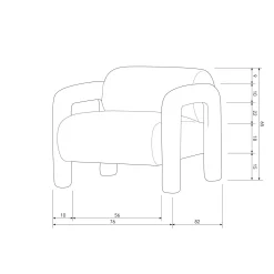 Fauteuil Lenny Structure Velvet - Goud - Loft24.nl