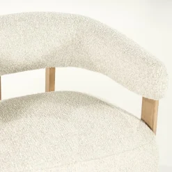 Fauteuil Lola Bouclé en eikenhout - Beige - Loft24.nl