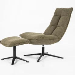 Fauteuil Marcus met voetenbank - Groen - Loft24.nl