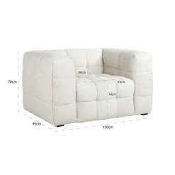 Fauteuil Merrol Chenille - Crème - Loft24.nl