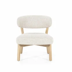 Fauteuil Mikky Eikenhout en stof Taupe / Naturel - Loft24.nl