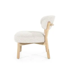 Fauteuil Mikky Eikenhout en stof Taupe / Naturel - Loft24.nl