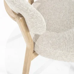 Fauteuil Mikky Eikenhout en stof Taupe / Naturel - Loft24.nl