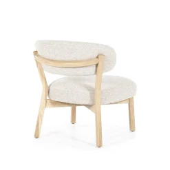 Fauteuil Mikky Eikenhout en stof Taupe / Naturel - Loft24.nl