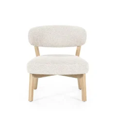 Fauteuil Mikky Eikenhout en stof Taupe / Naturel - Loft24.nl