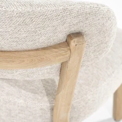 Fauteuil Mikky Eikenhout en stof Taupe / Naturel - Loft24.nl