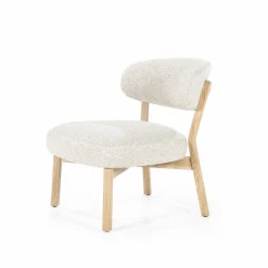 Fauteuil Mikky Eikenhout en stof Taupe / Naturel - Loft24.nl